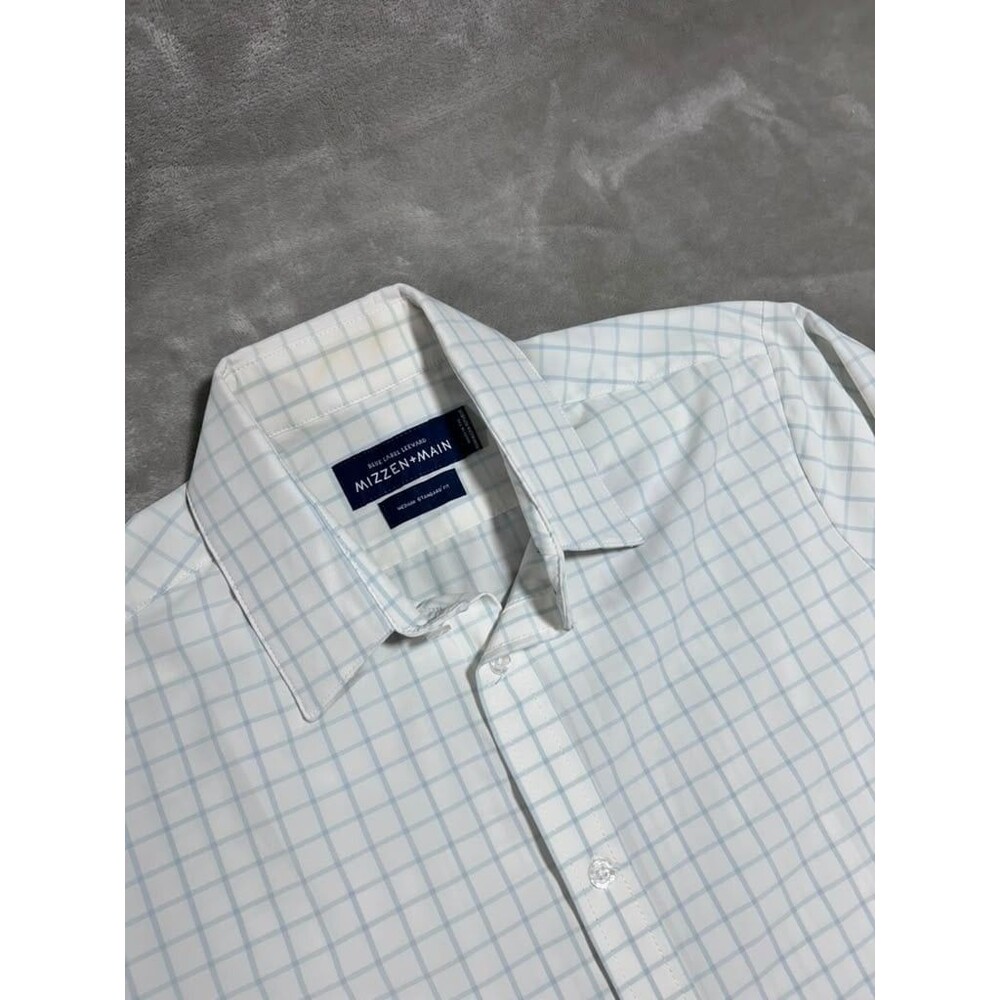 Mizzen Main Shirt Men Medium White Blue Label Leeward Standard Button Up